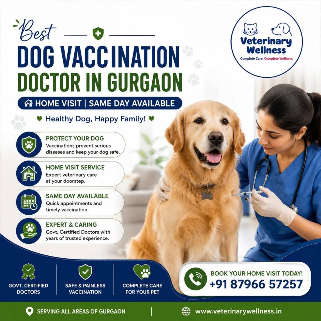 Best Dog Vaccination Doctor in Gurgaon | Home Visit & Same-Day Service