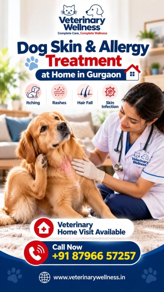 Dog Skin & Allergy Treatment at Home in Gurgaon