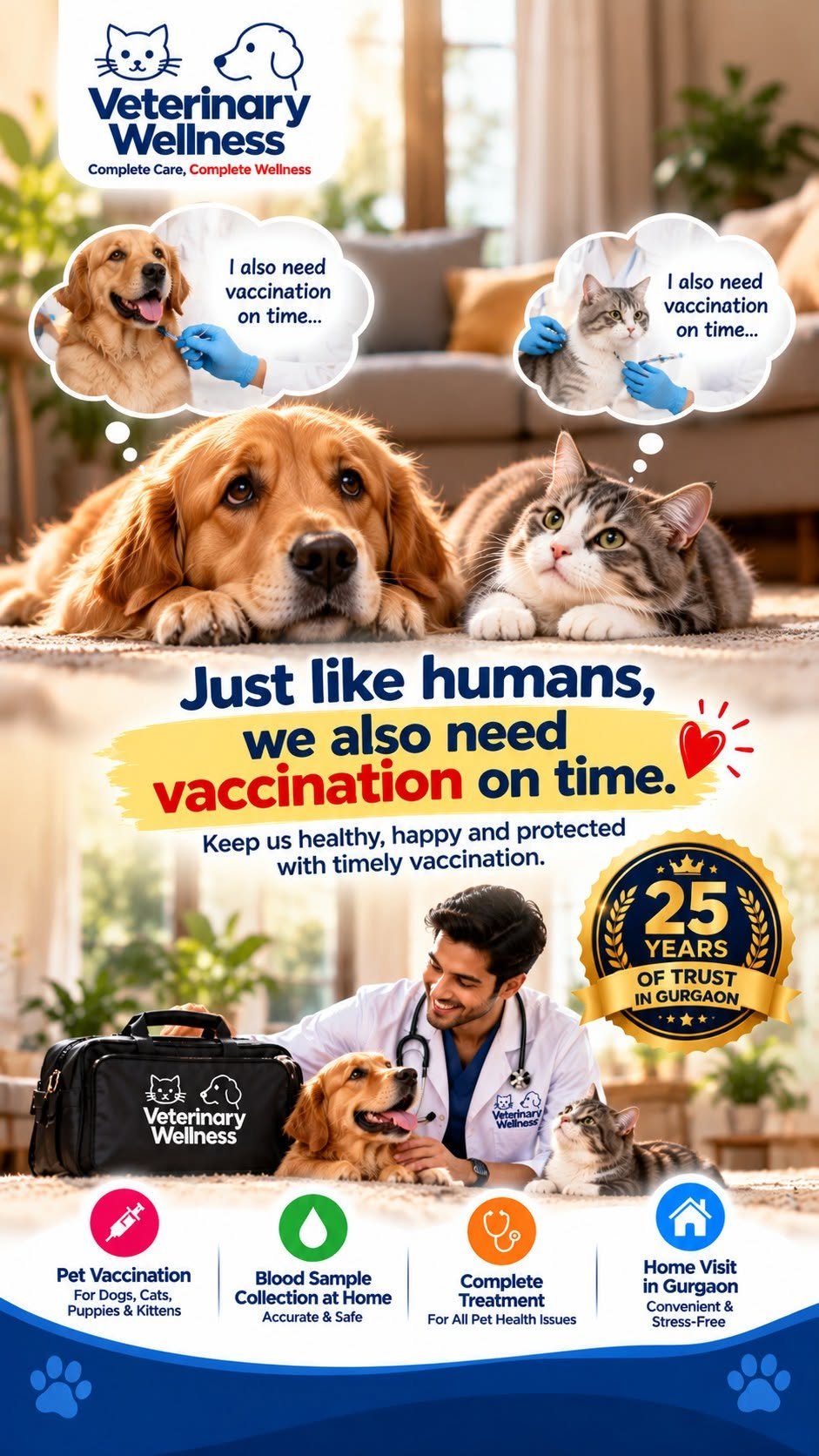 Veterinary Wellness pet vaccination in Gurgaon for dogs, cats, puppies and kittens