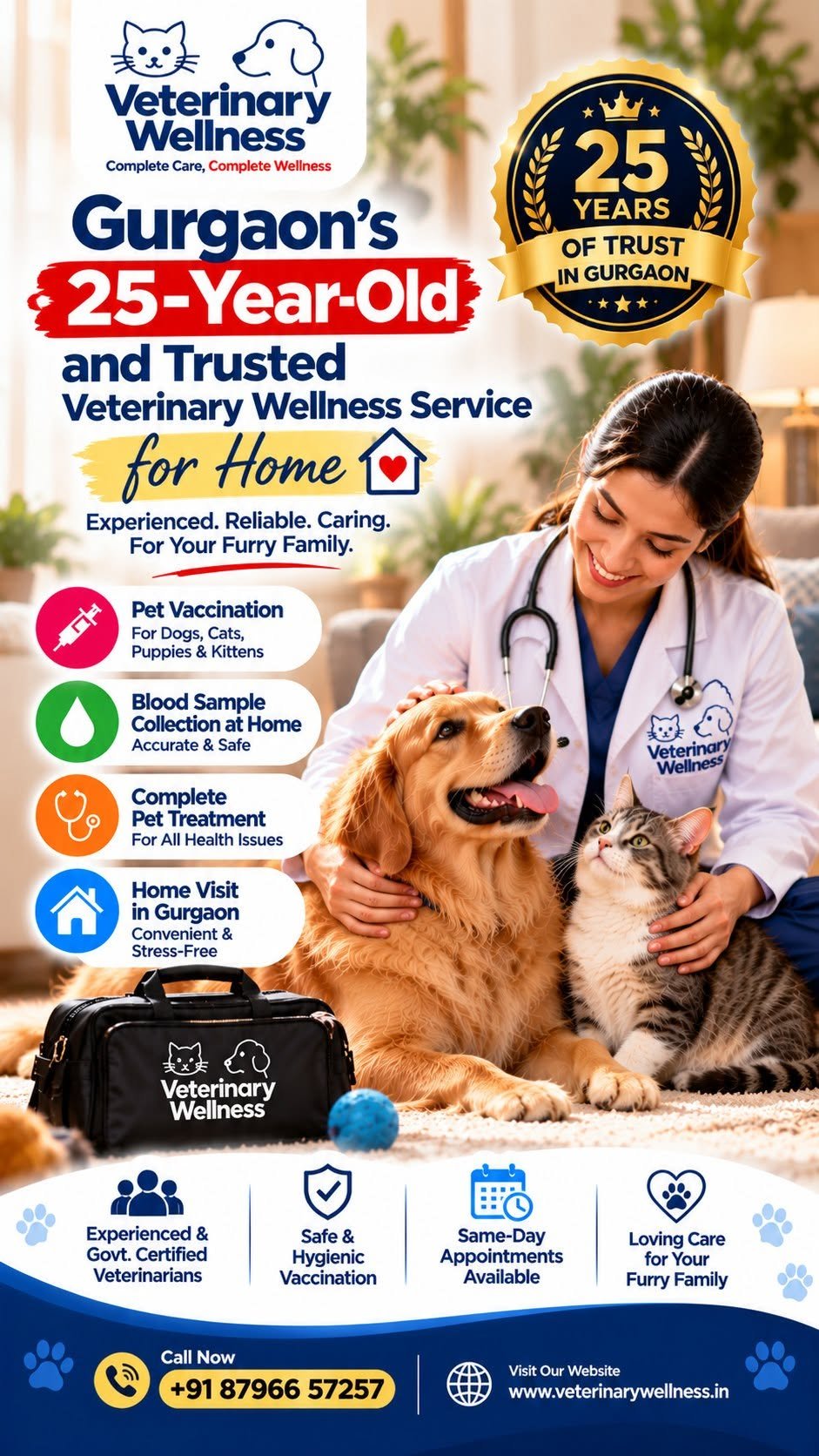 Veterinary Wellness home visit vet care for dogs and cats in Gurgaon